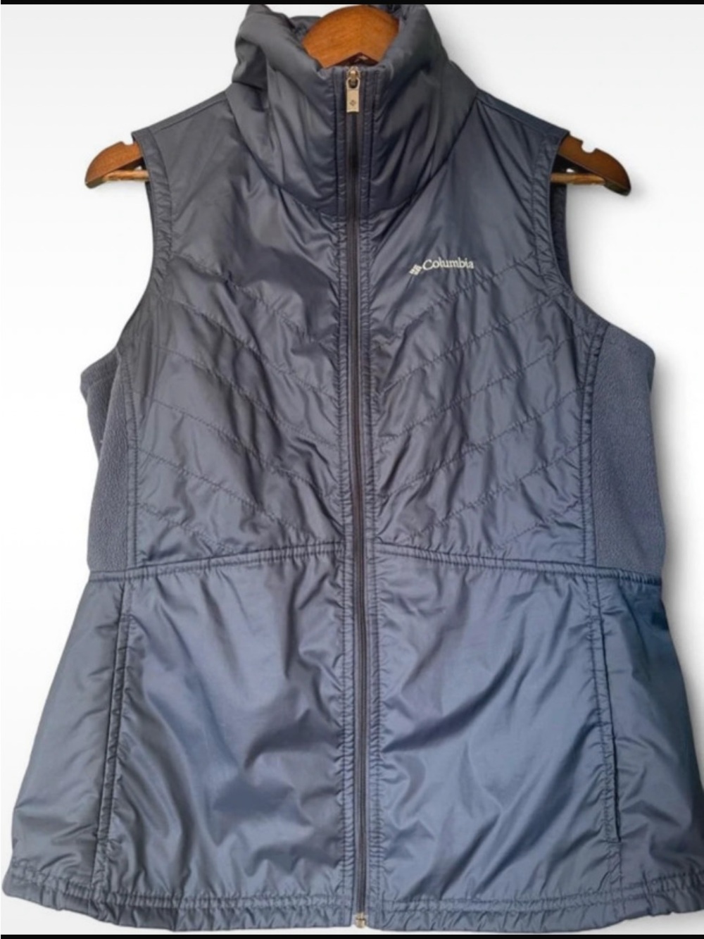 Columbia Blue Quilted Fleece Vest Women’s Medium